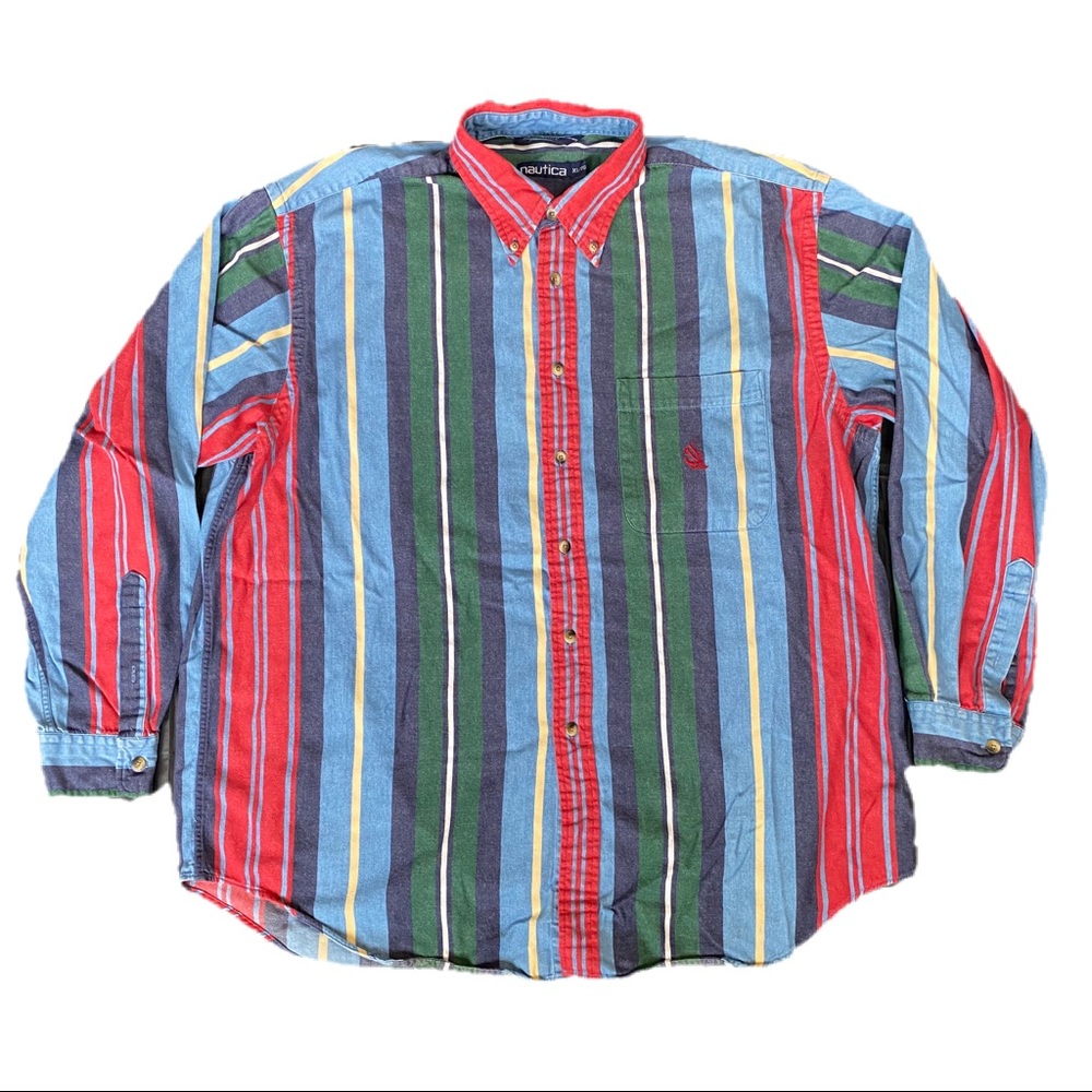 Vintage Nautica Pinstripe Button-Up